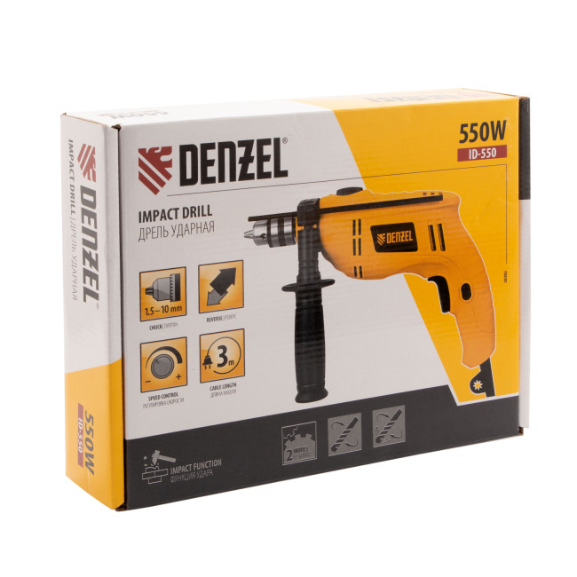 Дрель ударная ID-550, 550 Вт, 0-2900 об/мин, 46400 уд/мин Denzel в Ижевске Дрель ударная ID-550, 550 Вт, 0-2900 об/мин, 46400 уд/мин Denzel в Ижевске