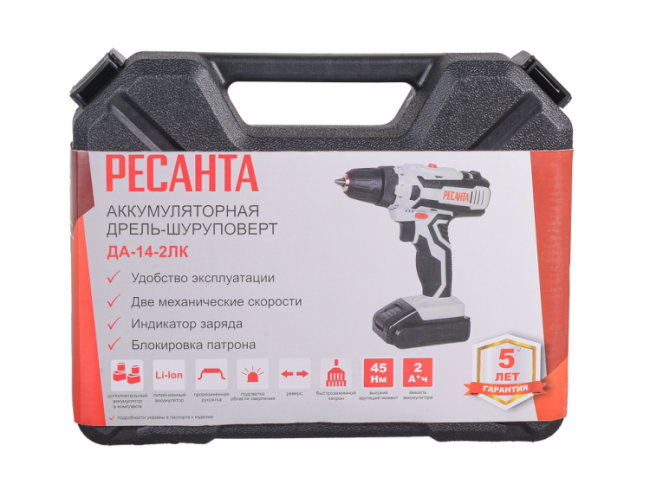 Дрель-шуруповерт аккумуляторная ДА-14-2ЛК Ресанта в Ижевске