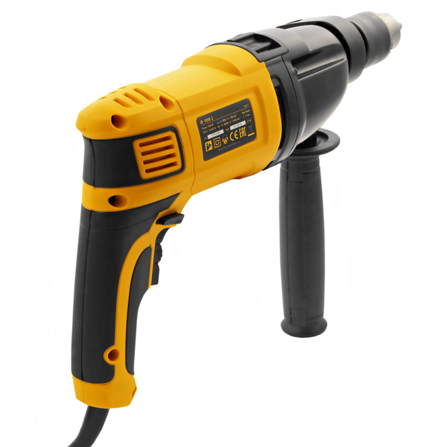 Дрель ударная ID-1050-2, 1050 Вт, 0-3000/0-1100 об/мин, 0-48000/0-17600 уд/мин, 2 скорости Denzel в Ижевске