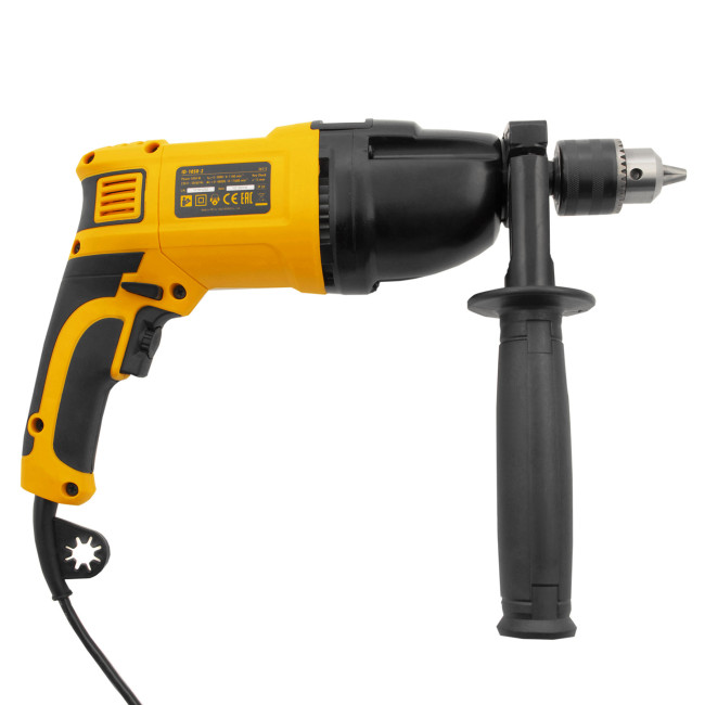 Дрель ударная ID-1050-2, 1050 Вт, 0-3000/0-1100 об/мин, 0-48000/0-17600 уд/мин, 2 скорости Denzel в Ижевске