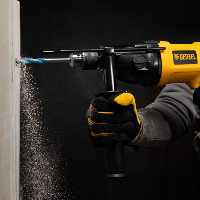 Дрель ударная ID-1050-2, 1050 Вт, 0-3000/0-1100 об/мин, 0-48000/0-17600 уд/мин, 2 скорости Denzel в Ижевске