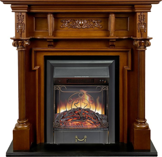 Каминокомплект Oxford - Орех с очагом Majestic FX Black в Ижевске