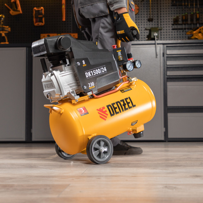 Компрессор воздушный DK1500/24, Х-PRO 1.5 кВт, 230 л/мин, 24 л Denzel в Ижевске