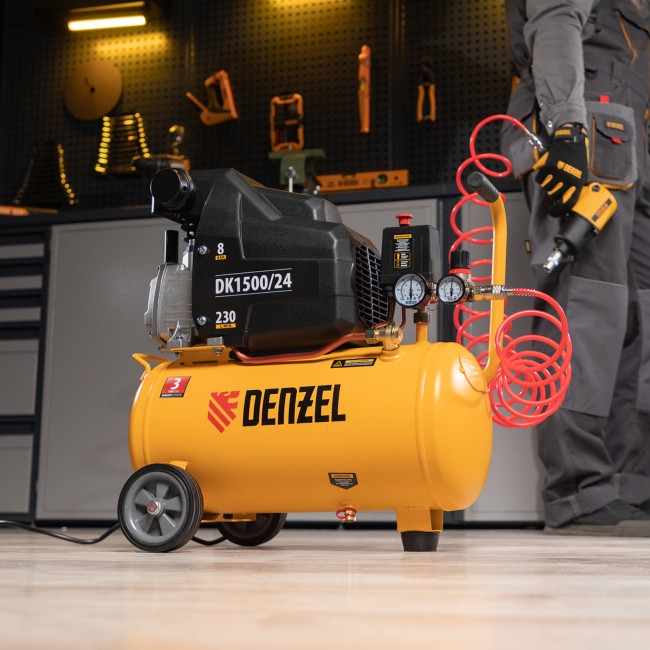 Компрессор воздушный DK1500/24, Х-PRO 1.5 кВт, 230 л/мин, 24 л Denzel в Ижевске