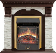 Каминокомплект Dublin - Темный дуб / Сланец белый с очагом Majestic FX Brass Каминокомплект Dublin - Темный дуб / Сланец белый с очагом Majestic FX Brass