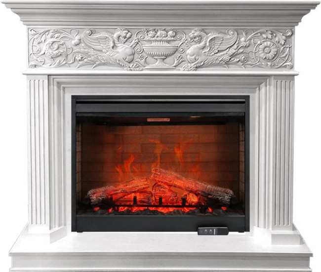Каминокомплект Palace - Белый с серебром с очагом Symphony 30'' DF3020-EU в Ижевске