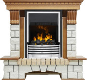 Каминокомплект Pierre Luxe - Дуб / Белый (Высота 1020мм) с очагом Flagstaff Каминокомплект Pierre Luxe - Дуб / Белый (Высота 1020мм) с очагом Flagstaff