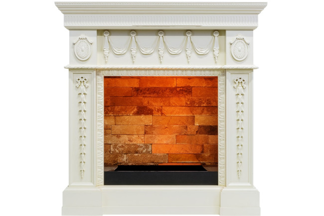 Каминокомплект Ampir - Слоновая кость с очагом Cassette 400 LNH-INT PS (без дров) в Ижевске