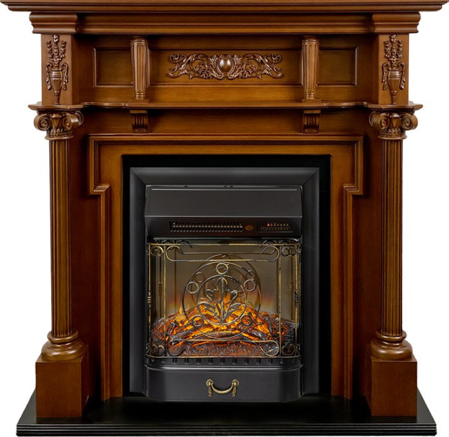 Каминокомплект Oxford - Орех с очагом Majestic FX M Black RC в Ижевске