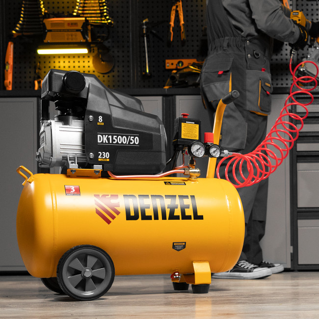 Компрессор воздушный DK1500/50, Х-PRO 1.5 кВт, 230 л/мин, 50 л Denzel в Ижевске