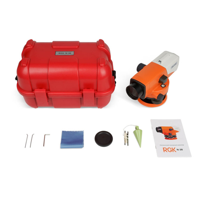 Комплект оптический нивелир RGK N-38 с поверкой + штатив S6-N + рейка AMO S3 в Ижевске