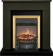 Каминокомплект Bergen (Разборный) - Темная олива (Ширина 900 мм) с очагом Fobos FX M Brass