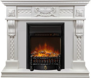 Каминокомплект Corsica - Матовый белый (Ширина 1100) с очагом Fobos FX M Black RC