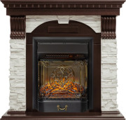 Каминокомплект Dublin - Темный дуб / Сланец белый с очагом Majestic FX M Black RC