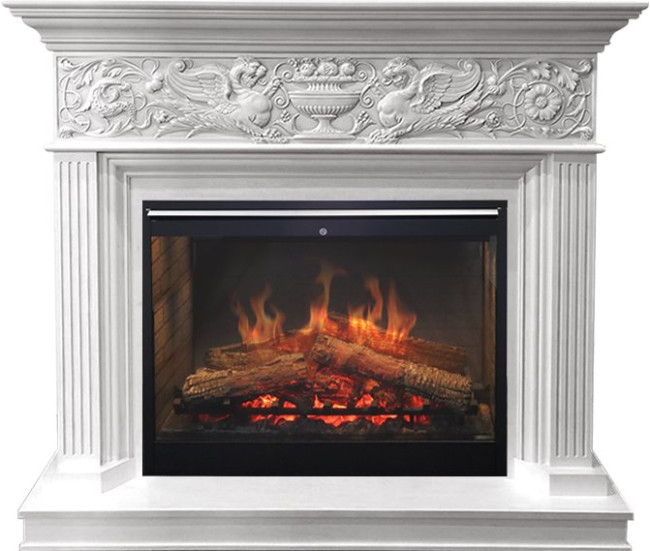 Каминокомплект Palace - Белый с серебром с очагом Symphony 30'' DF3020-INT в Ижевске