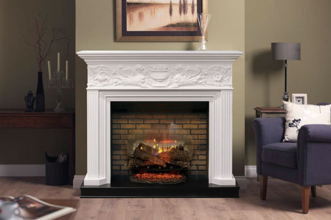 Каминокомплект Palace - Белый с серебром с очагом Symphony 30'' DF3020-INT в Ижевске