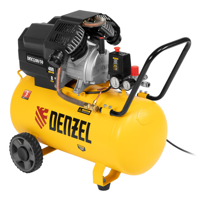 Компрессор воздушный DKV2200/50, Х-PRO 2.2 кВт, 400 л/мин, 50 л Denzel в Ижевске