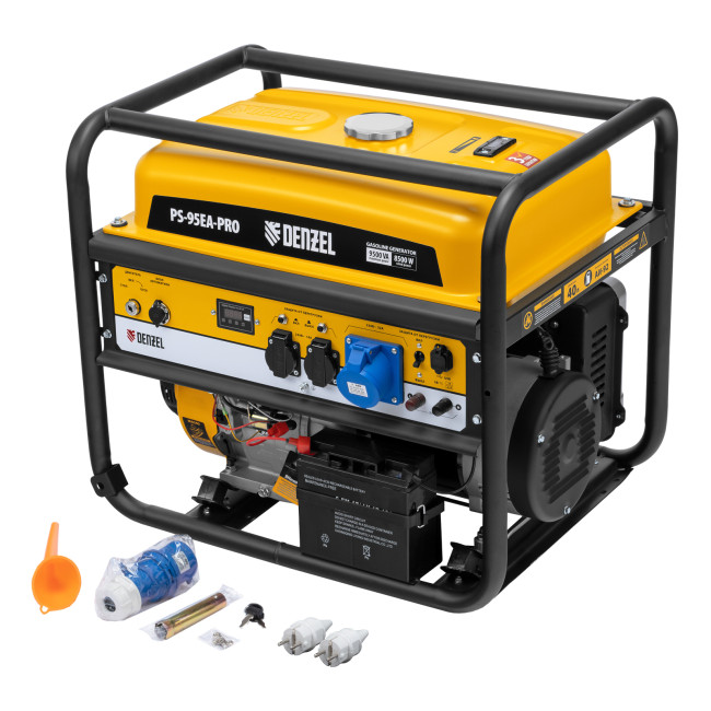 Генератор бензиновый PS-95EA-PRO, 9,5 кВт, 230 В, 40 л, разъём ATS, эл.старт Denzel в Ижевске