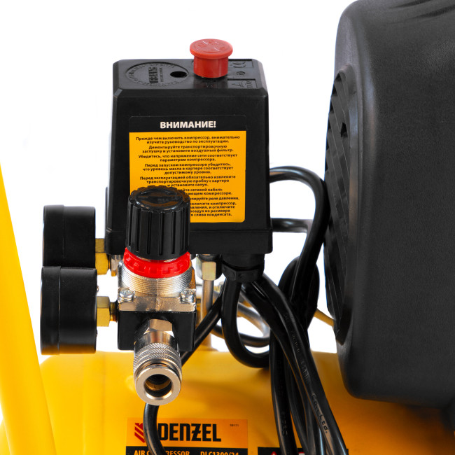 Компрессор воздушный DLC1300/24 безмасляный 1.3 кВт, 24 литра, 206 л/мин Denzel в Ижевске