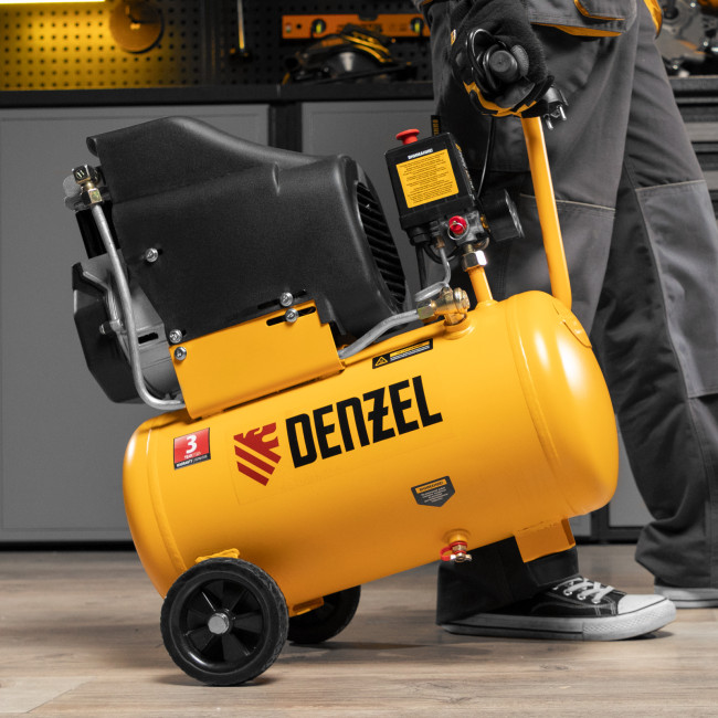Компрессор воздушный DLC1300/24 безмасляный 1.3 кВт, 24 литра, 206 л/мин Denzel в Ижевске