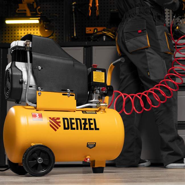 Компрессор воздушный DLC1300/24 безмасляный 1.3 кВт, 24 литра, 206 л/мин Denzel в Ижевске