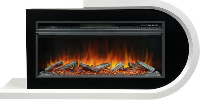 Каминокомплект Basel R - Белый с черным с очагом Vision 42 LOG LED в Ижевске
