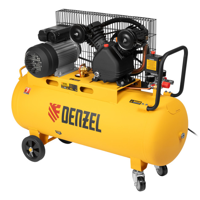 Компрессор воздушный BCV2200/100, ременный привод, 2.2 кВт, 100 литров, 370 л/мин Denzel в Ижевске