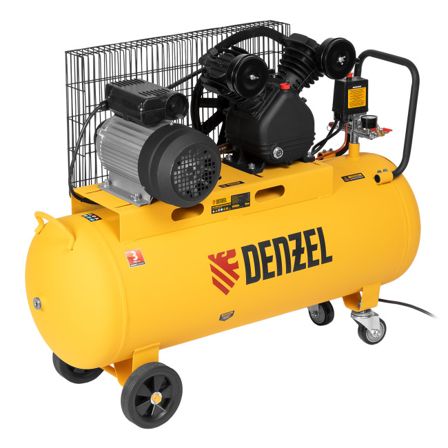 Компрессор воздушный BCV2200/100, ременный привод, 2.2 кВт, 100 литров, 370 л/мин Denzel в Ижевске
