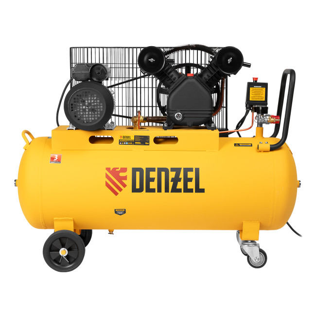 Компрессор воздушный BCV2200/100, ременный привод, 2.2 кВт, 100 литров, 370 л/мин Denzel в Ижевске