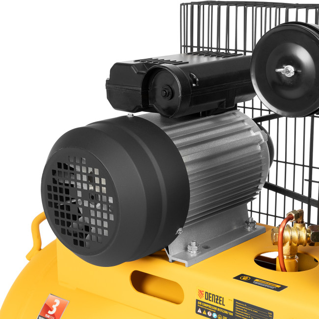 Компрессор воздушный BCV2200/100, ременный привод, 2.2 кВт, 100 литров, 370 л/мин Denzel в Ижевске
