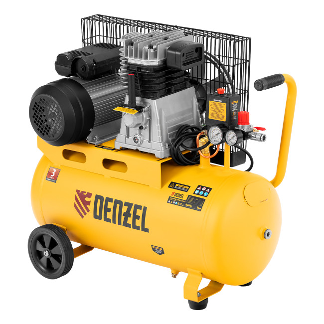 Компрессор воздушный BCI2300/50, ременный привод, 2.3 кВт, 50 литров, 400 л/мин Denzel в Ижевске