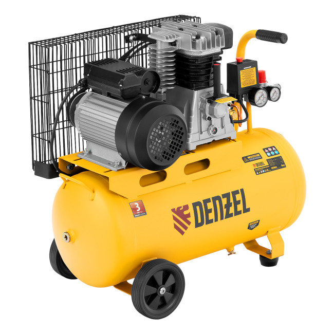 Компрессор воздушный BCI2300/50, ременный привод, 2.3 кВт, 50 литров, 400 л/мин Denzel в Ижевске