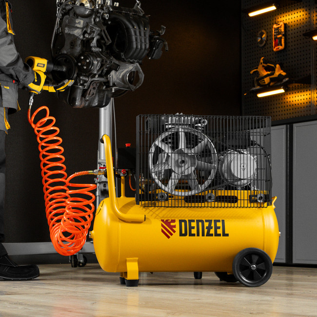 Компрессор воздушный BCI2300/50, ременный привод, 2.3 кВт, 50 литров, 400 л/мин Denzel в Ижевске