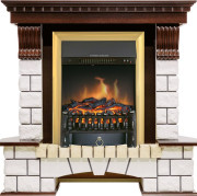 Каминокомплект Pierre Luxe угловой - Темный дуб / Белый с очагом Fobos FX Brass Каминокомплект Pierre Luxe угловой - Темный дуб / Белый с очагом Fobos FX Brass