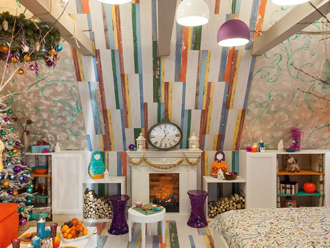 Каминокомплект Amalfi - Белый дуб с очагом Cassette 400 LNH-INT PS (без дров) в Ижевске