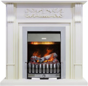 Каминокомплект Venice - Фактурный белый с очагом Danville Chrome FB2