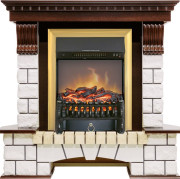 Каминокомплект Pierre Luxe угловой - Темный дуб / Белый с очагом Fobos FX M Brass Каминокомплект Pierre Luxe угловой - Темный дуб / Белый с очагом Fobos FX M Brass