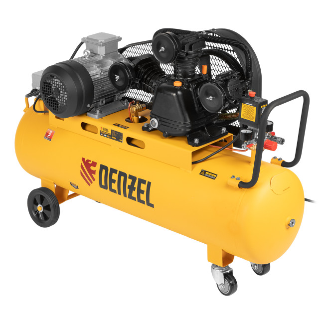 Компрессор воздушный BCW3000-T/100, ременный привод, 3.0 кВт, 100 литров, 520 л/мин Denzel в Ижевске