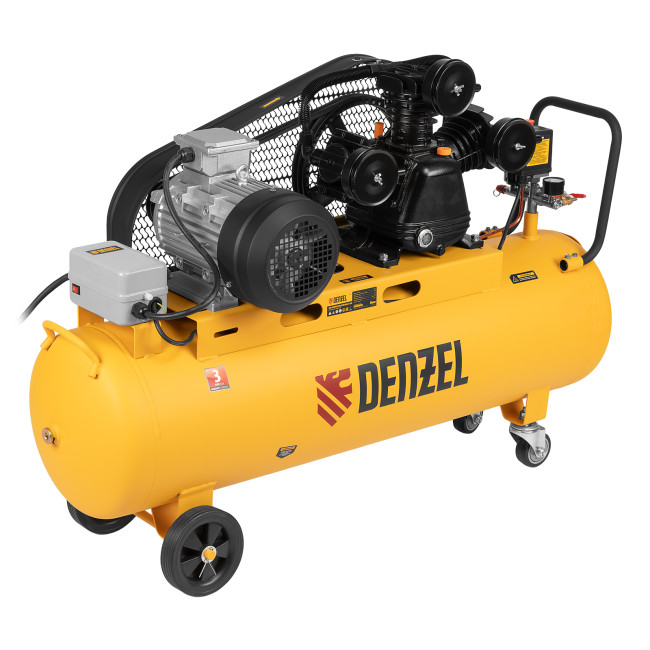 Компрессор воздушный BCW3000-T/100, ременный привод, 3.0 кВт, 100 литров, 520 л/мин Denzel в Ижевске