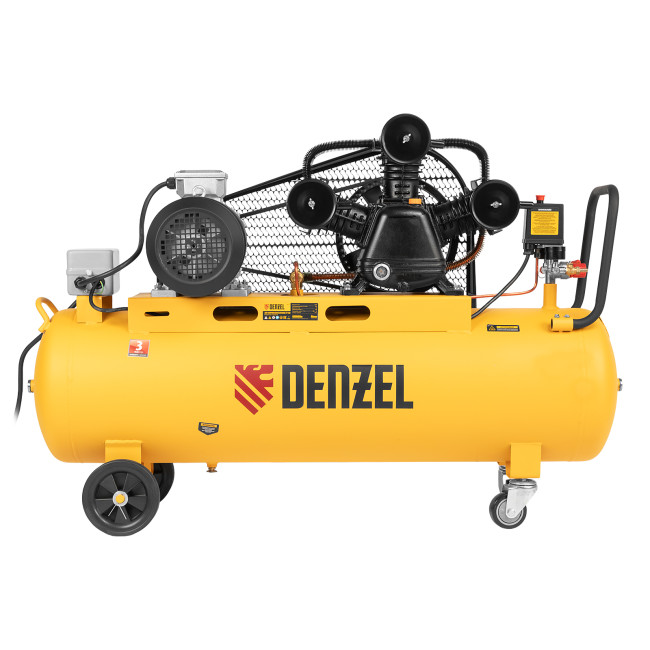 Компрессор воздушный BCW3000-T/100, ременный привод, 3.0 кВт, 100 литров, 520 л/мин Denzel в Ижевске