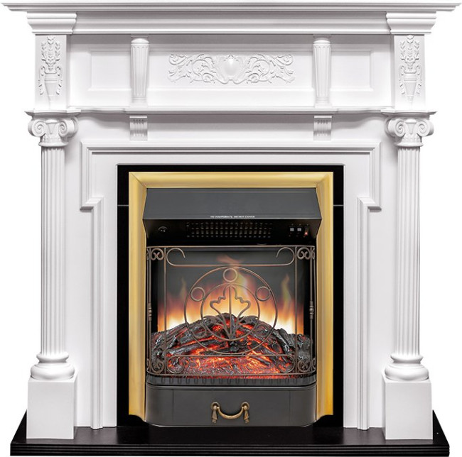 Каминокомплект Oxford - Белый с очагом Majestic FX Brass в Ижевске