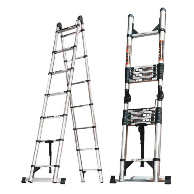 Лестница телескопическая трансформер нержавеющая сталь 3,3/6,6 м TM-5066CC в Ижевске