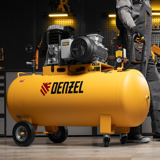 Компрессор воздушный BCI3000-T/200, ременный привод , 3.0 кВт, 200 литров, 530 л/мин Denzel в Ижевске