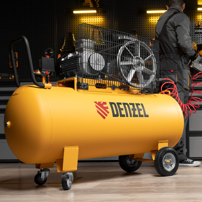 Компрессор воздушный BCI3000-T/200, ременный привод , 3.0 кВт, 200 литров, 530 л/мин Denzel в Ижевске