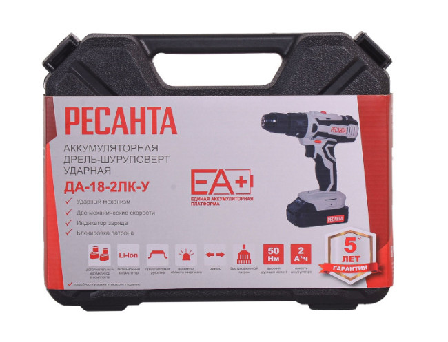 Дрель-шуруповерт аккумуляторная ДА-18-2ЛК-У Ресанта в Ижевске