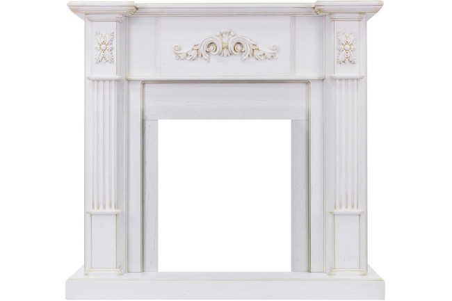 Каминокомплект Martin - Белый дуб, патина золото с очагом Danville Black FB2 в Ижевске