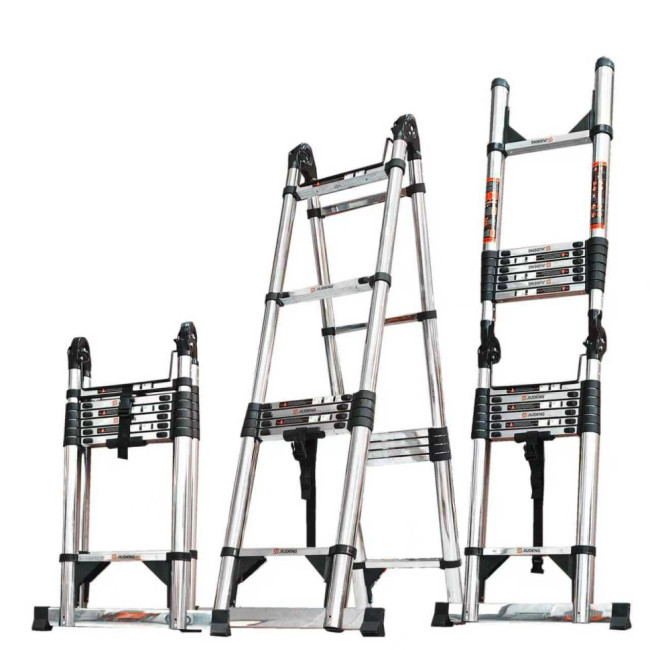 Лестница телескопическая трансформер нержавеющая сталь 2,5/5,0 м TM-5050CC в Ижевске Лестница телескопическая трансформер нержавеющая сталь 2,5/5,0 м TM-5050CC в Ижевске