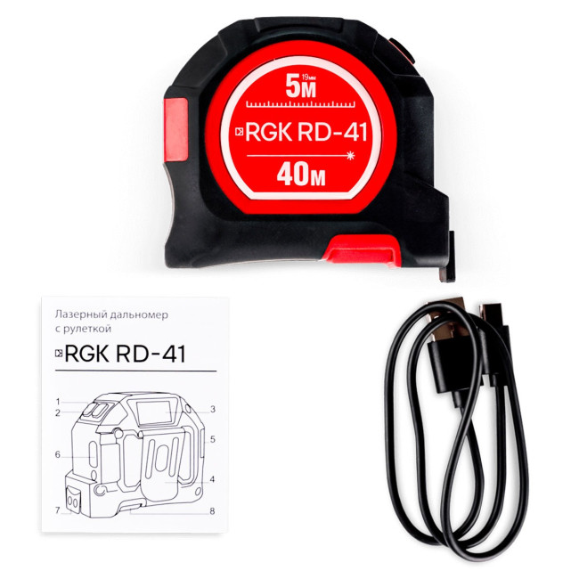 Лазерный дальномер RGK RD-41 с рулеткой с калибровкой в Ижевске
