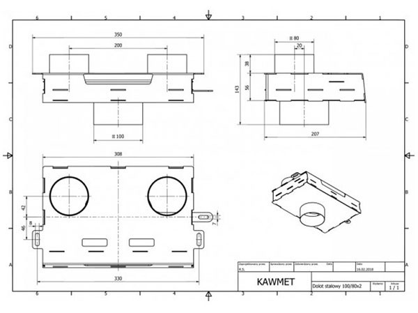 Адаптер стальной для подвода наружного воздуха к модели W17 16.1 кВт в Ижевске