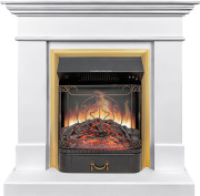 Каминокомплект California STD CRM (Разборный) - Санд сноу с очагом Majestic FX Brass